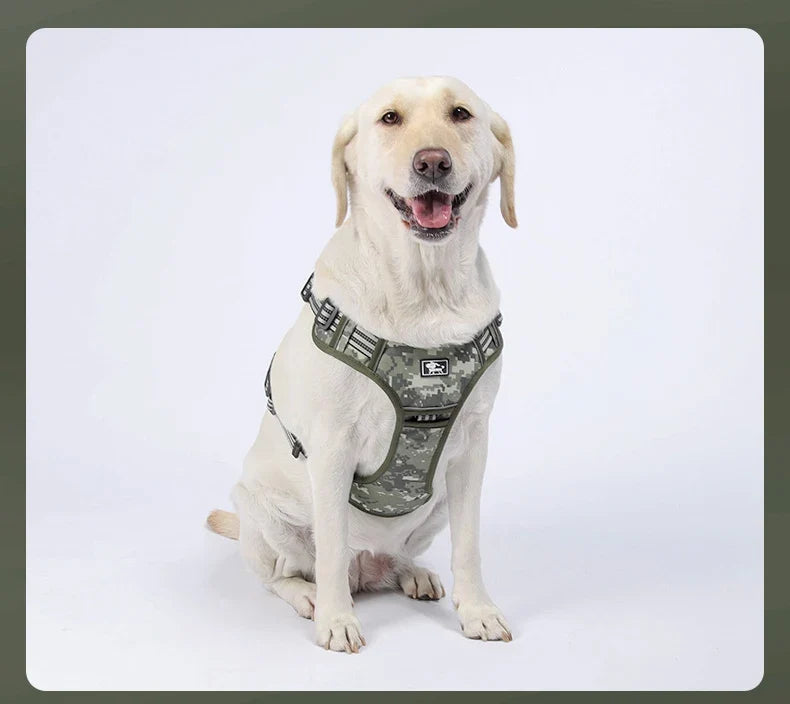 No-Pull Reflective Tactical Dog Harness Vest