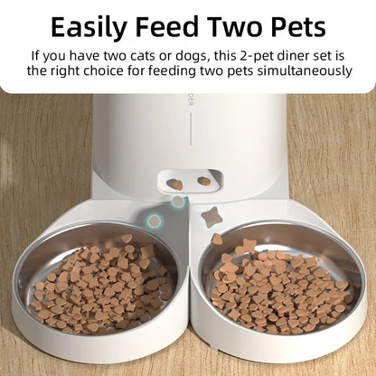 Stainless Steel Single & Double Bowl Accessories For 4L Automatic Pet Feeder Cat Food Dispenser Without Pet Feeder