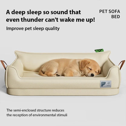 Orthopedic Leather Dog Sofa Bed — Waterproof, Washable & Non-Slip