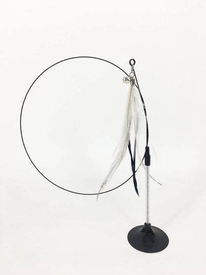 Hands-Free Suction Cup Cat Toy - Interactive Feather Wand Set