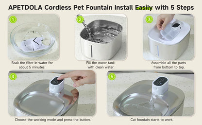4L Wireless Auto Sensor Pet Water Fountain for Cats & Dogs
