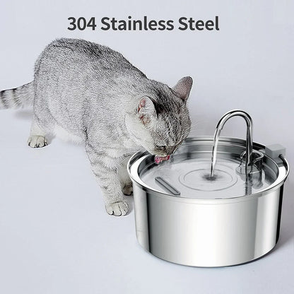 3.2L Stainless Steel Automatic Pet Water Fountain – Cat & Dog Drinking Dispenser with Filter