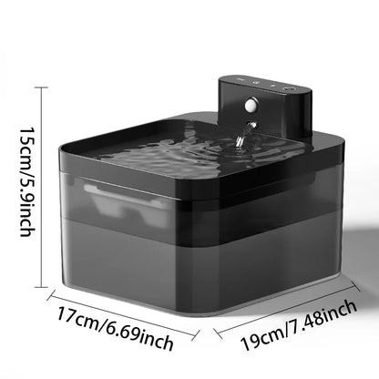 2.2L Wireless Charging Pet Drinking Fountain – Induction Cat & Dog Water Bowl with Filter