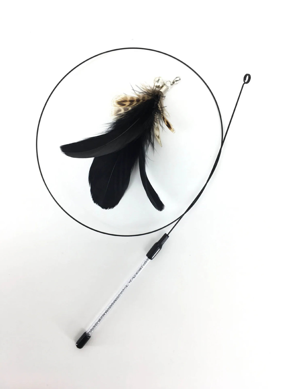 Interactive Feather Wand Cat Toy - Wire Teaser Stick for Kittens