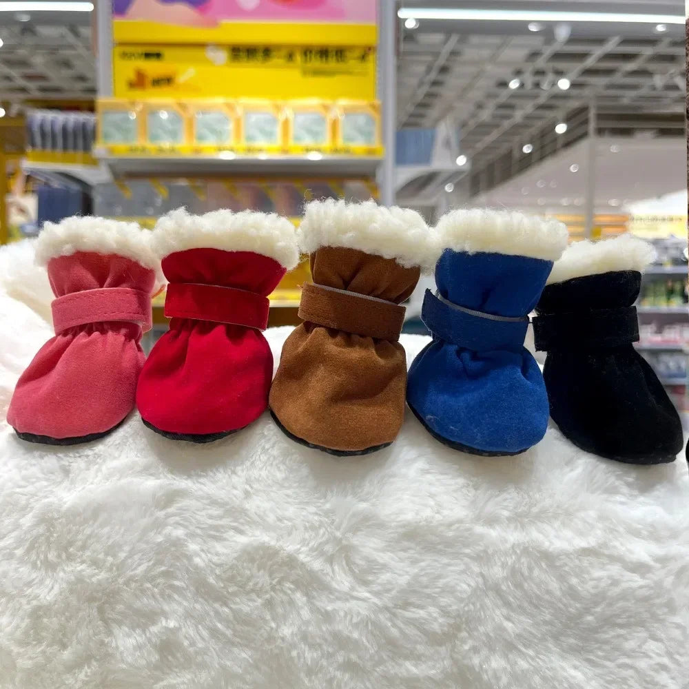 Winter Anti-Slip Dog Boots | Set of 4 for Small & Medium Dogs & Cats