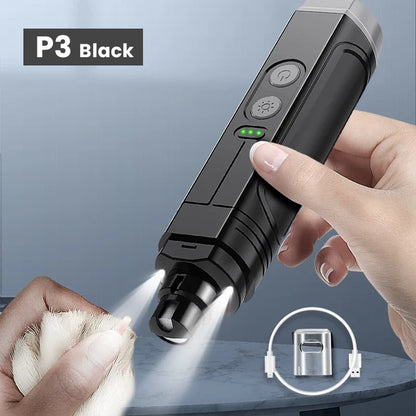 Professional Electric Pet Nail Grinder with Dual LED Lights and Rechargeable Battery