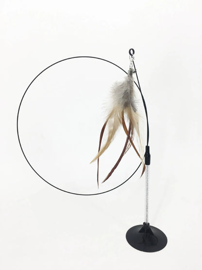 Hands-Free Suction Cup Cat Toy - Interactive Feather Wand Set