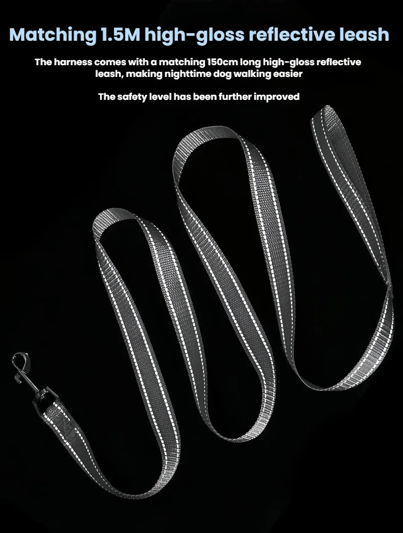Reflective X-Shape Dog Harness & Leash Set | Adjustable Quick-Release Vest for Small & Medium Dogs