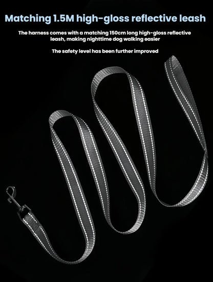 Reflective X-Shape Dog Harness & Leash Set | Adjustable Quick-Release Vest for Small & Medium Dogs