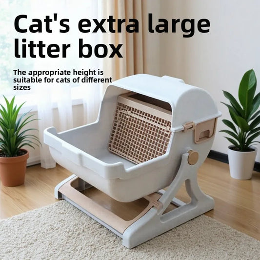 Semi-Automatic Self-Cleaning Cat Litter Box — XXL Semi-Enclosed Design, 4 Styles