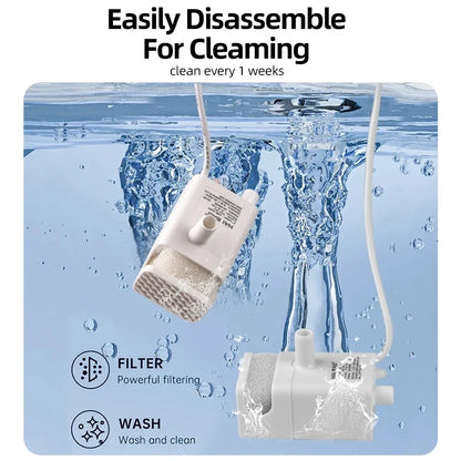 Water Fountain Replacement Pump - 1.5L Pet Water Dispenser Motor