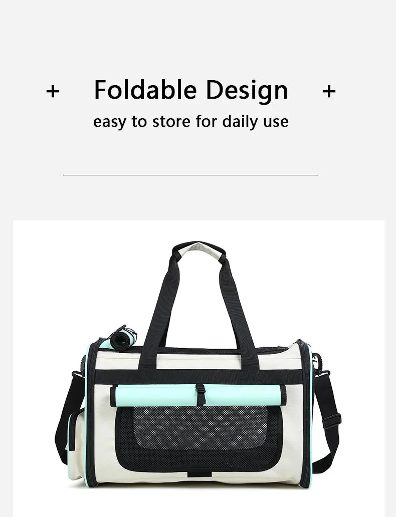 Airline Approved Collapsible Soft-Sided Pet Carrier — Travel Cat & Dog Carrying Case