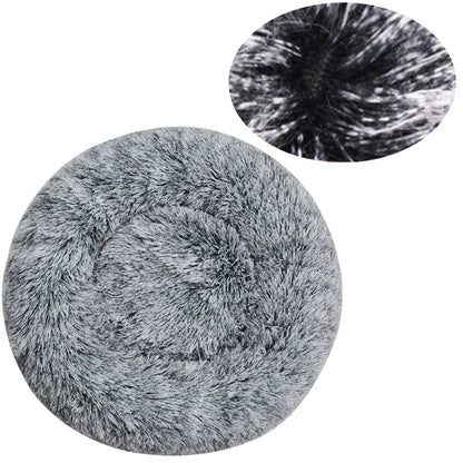 Round Plush Pet Bed — Washable Warm Basket for Dogs & Cats, 6 Sizes