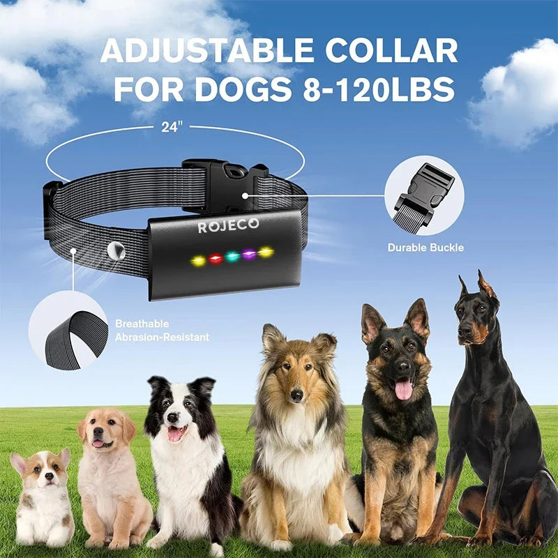 Remote Dog Training Collar - 1600ft Range IP67 Waterproof Bark Control System