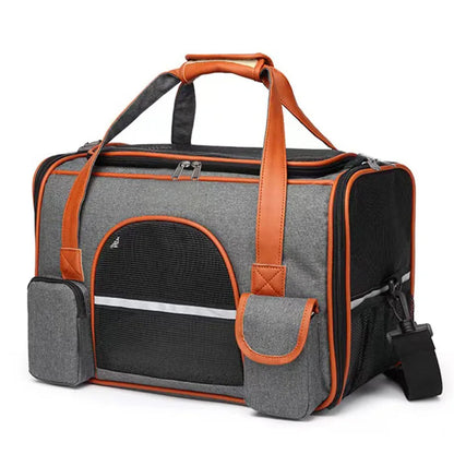 Anti-Collapse Pet Carrier Handbag with Storage Pockets