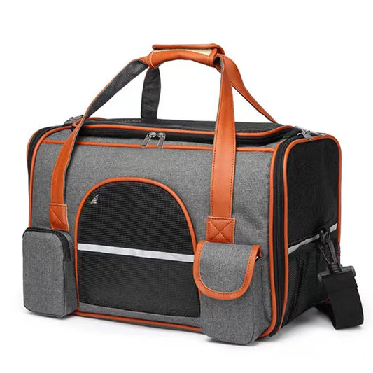 Anti-Collapse Pet Carrier Handbag with Storage Pockets