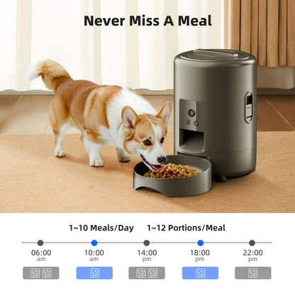 2L Automatic Pet Feeder with Camera — App-Controlled Timed Food Dispenser for Cats & Dogs