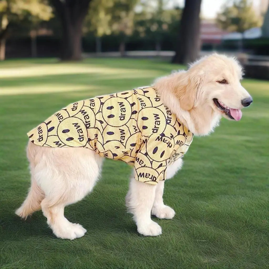 Cartoon Print Dog Cooling Vest Shirt | Soft Summer Top for Medium & Large Dogs