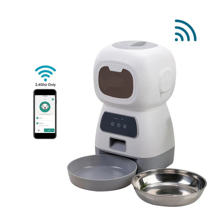 3.5L Smart Automatic Pet Feeder with Voice Recorder — Wi-Fi App or Key Control for Cats & Dogs