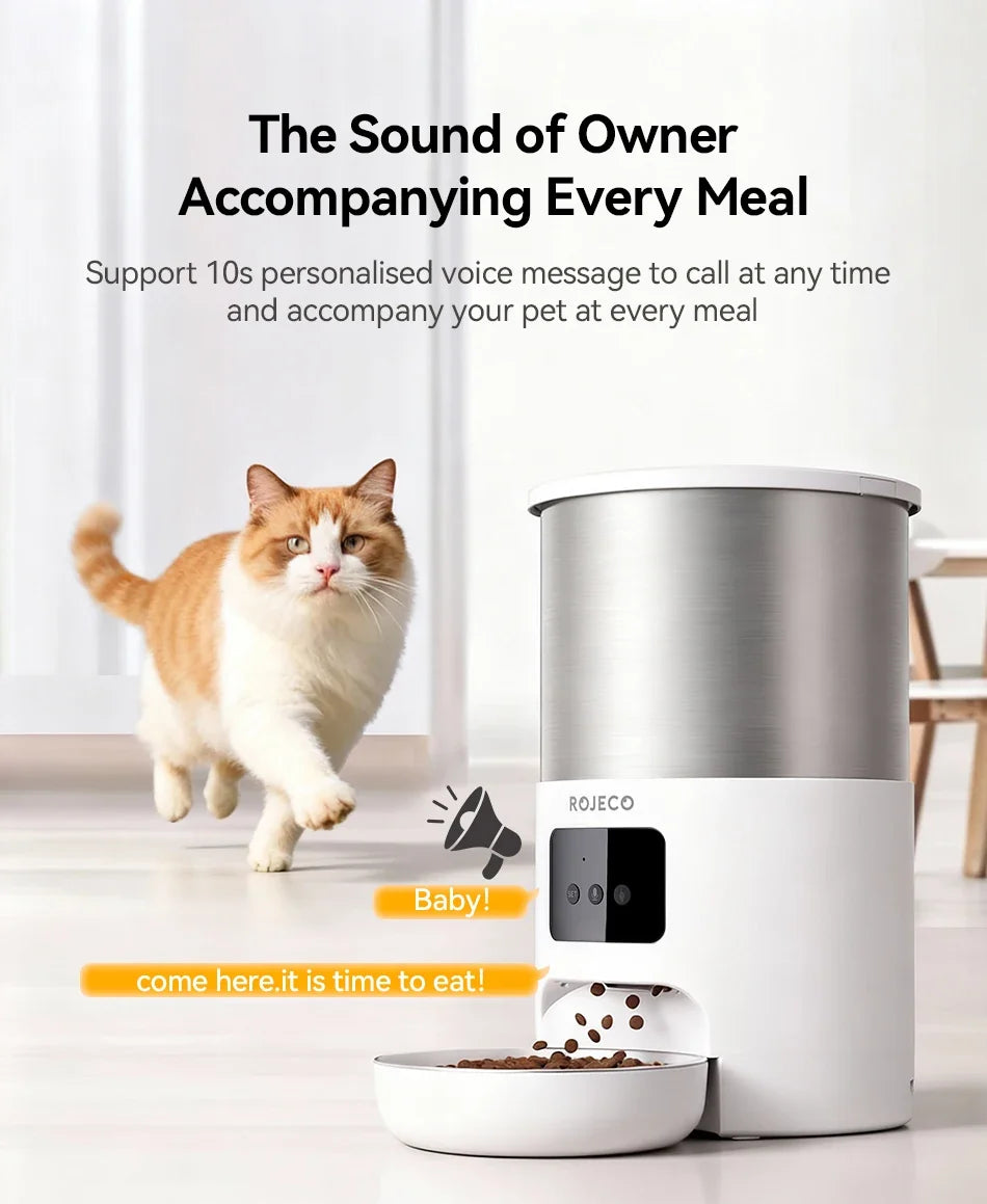 4.5L Smart Pet Feeder with Voice Recording & WiFi App Control