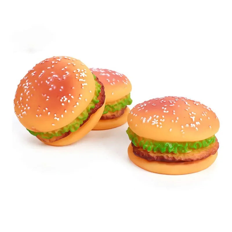 Hamburger Squeaky Dog Toy