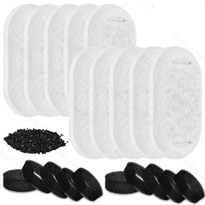 Activated Carbon Replacement Filters for Pet Water Fountains — 8pc