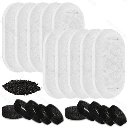 Activated Carbon Replacement Filters for Pet Water Fountains — 8pc