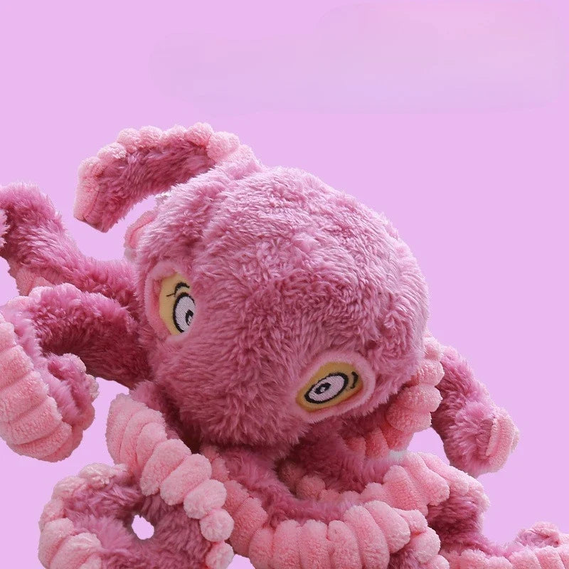 Octopus Plush Dog Toy - Bite Resistant Interactive Toy for Small & Large Dogs
