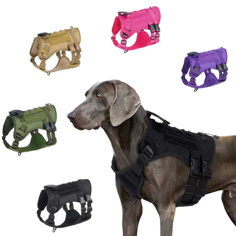 Tactical Chest Strap Dog Harness with Reinforcement Loop