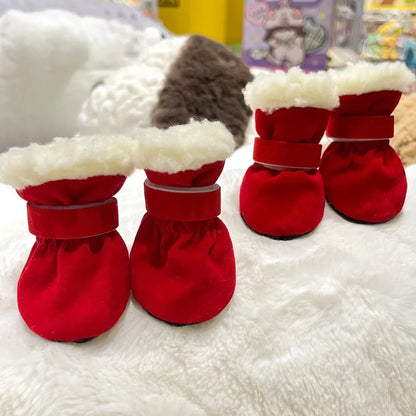 Winter Anti-Slip Dog Boots | Set of 4 for Small & Medium Dogs & Cats