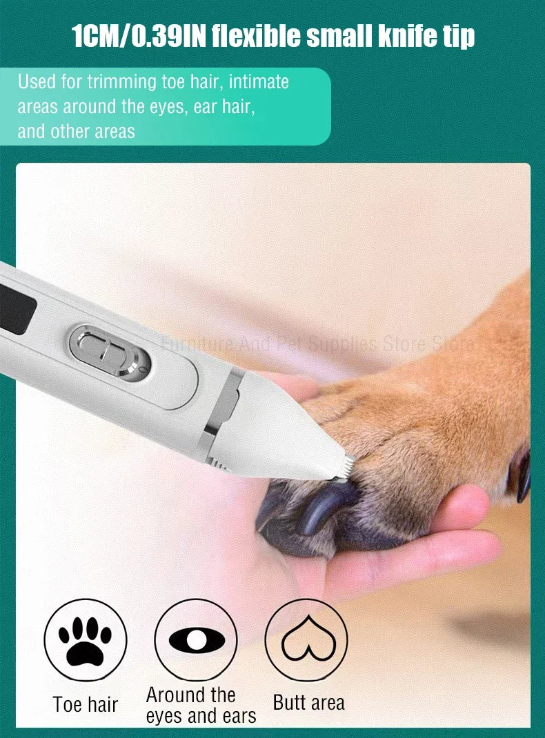 4-in-1 Cordless Pet Grooming Set with 4 Blades — Low Noise Rechargeable Clipper
