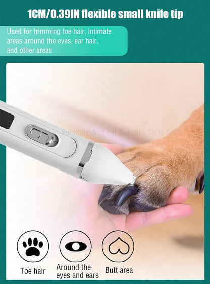 4-in-1 Cordless Pet Grooming Set with 4 Blades — Low Noise Rechargeable Clipper