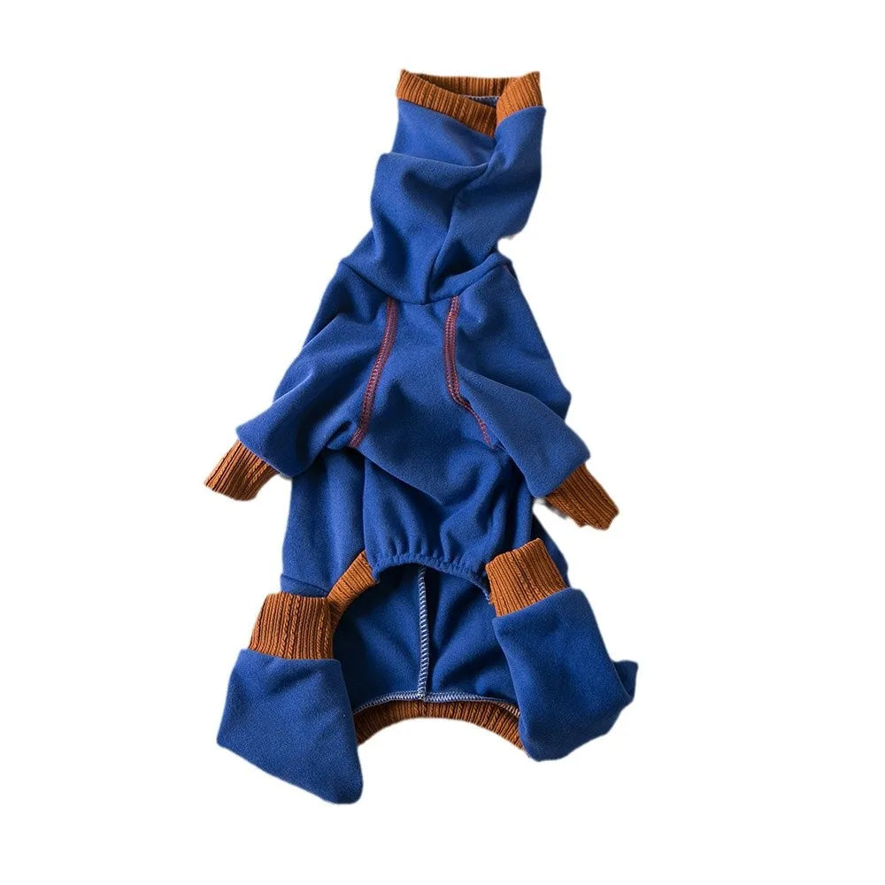 High-Neck Plush Dog Jumper — Four-Legged Warm Base Layer