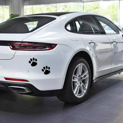 3D Paw Print Car Stickers - Animal Footprint Decals (2-Pack)