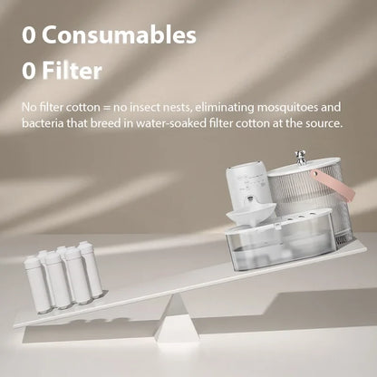 Wireless Smart Cat Water Fountain — 3L Tilting Dispenser with 2600mAh Battery & No-Filter Design