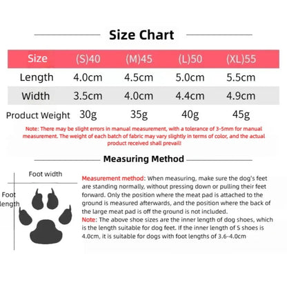 Winter Anti-Slip Dog Boots | Set of 4 for Small & Medium Dogs & Cats