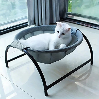 Elevated Pet Hammock Bed - Free-Standing Metal Frame with Breathable Fabric