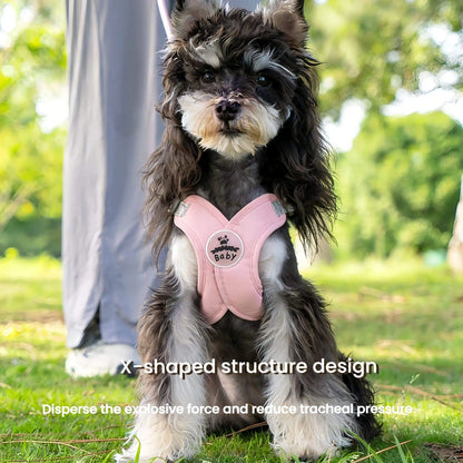Reflective X-Shape Dog Harness & Leash Set | Adjustable Quick-Release Vest for Small & Medium Dogs