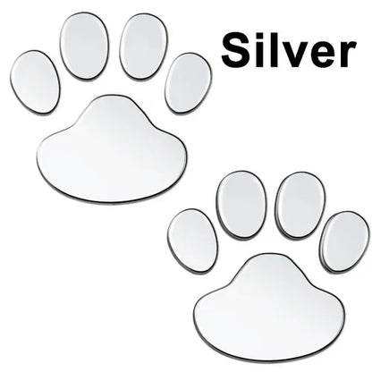 3D Paw Print Car Stickers - Animal Footprint Decals (2-Pack)