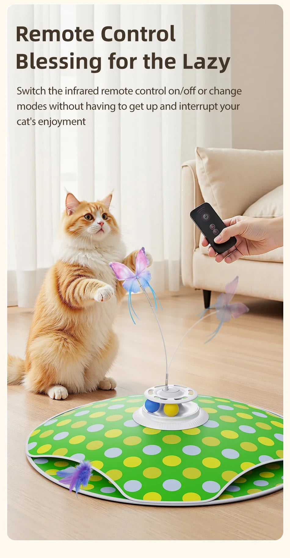 3-in-1 Interactive Cat Toy — Hide & Seek, Feather Chaser & Track Ball