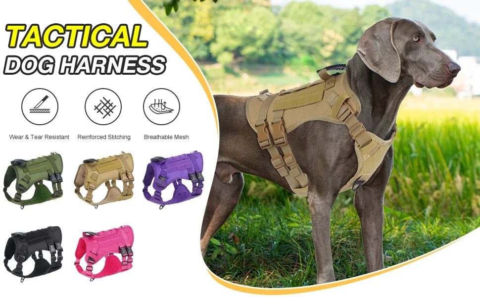 Tactical Chest Strap Dog Harness with Reinforcement Loop