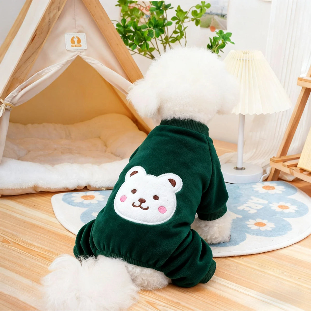 Soft Fleece Jumpsuit with Leash Ring for Small, Medium & Large Dogs & Cats