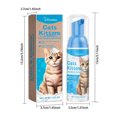 Waterless Cat Shampoo Mousse — Deodorising Foam for Smooth, Fresh-Smelling Fur
