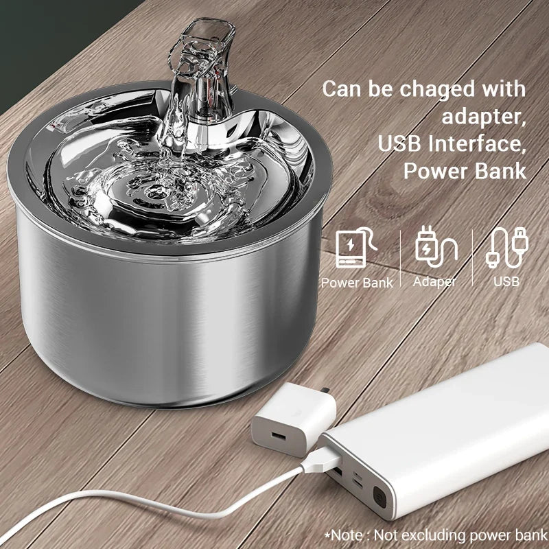 Premium Stainless Steel Cat Water Fountain with Smart Motion Sensor