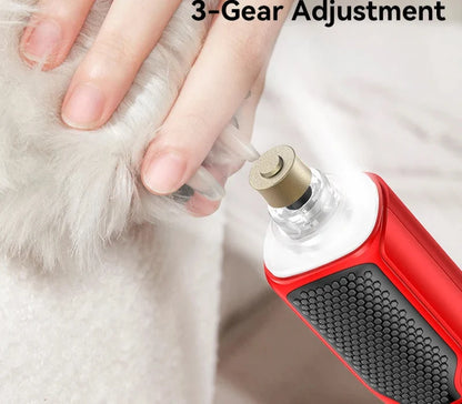 Electric Pet Nail Grinder with LED Light - Rechargeable Dog Cat Claw Trimmer