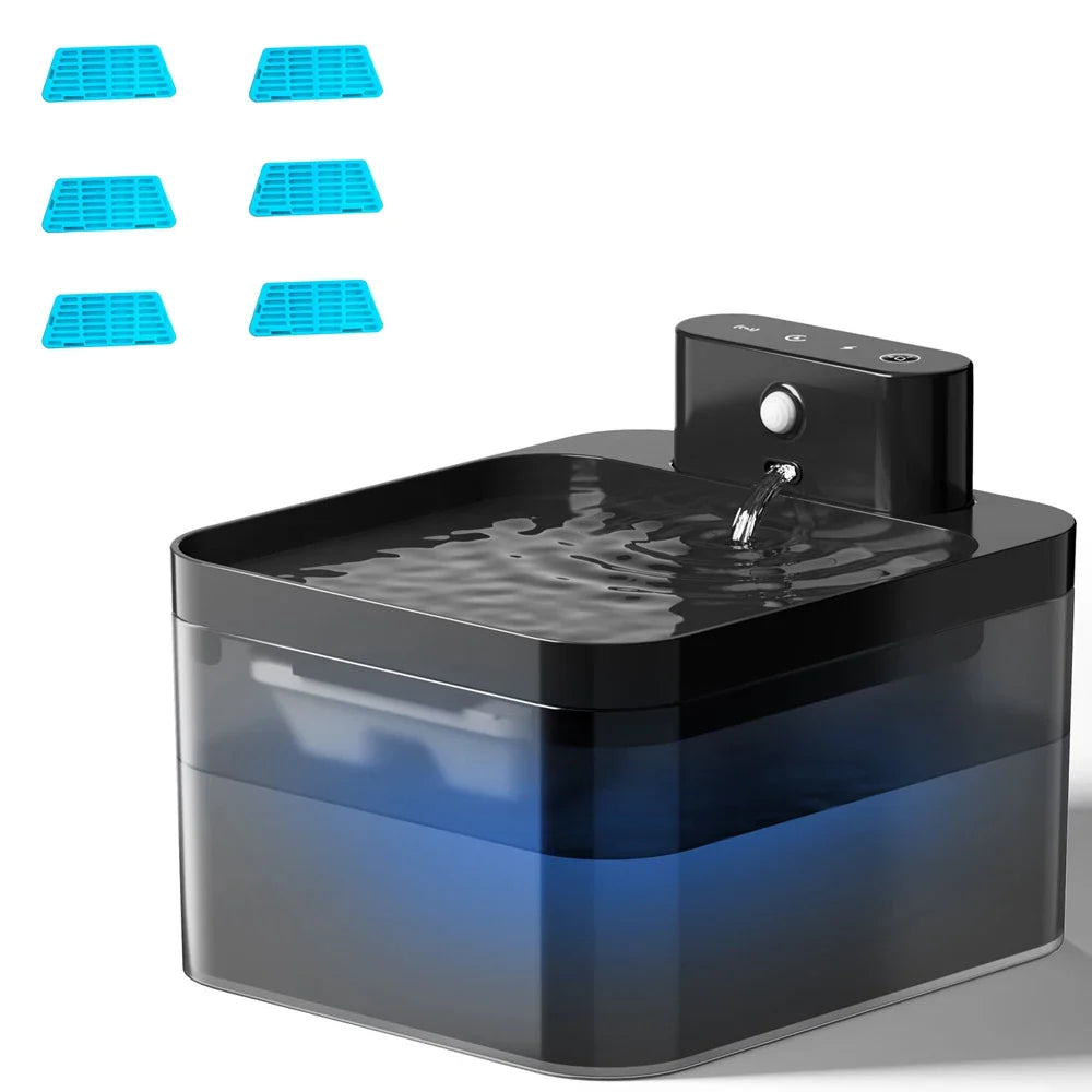 2.2L Wireless Charging Pet Drinking Fountain – Induction Cat & Dog Water Bowl with Filter
