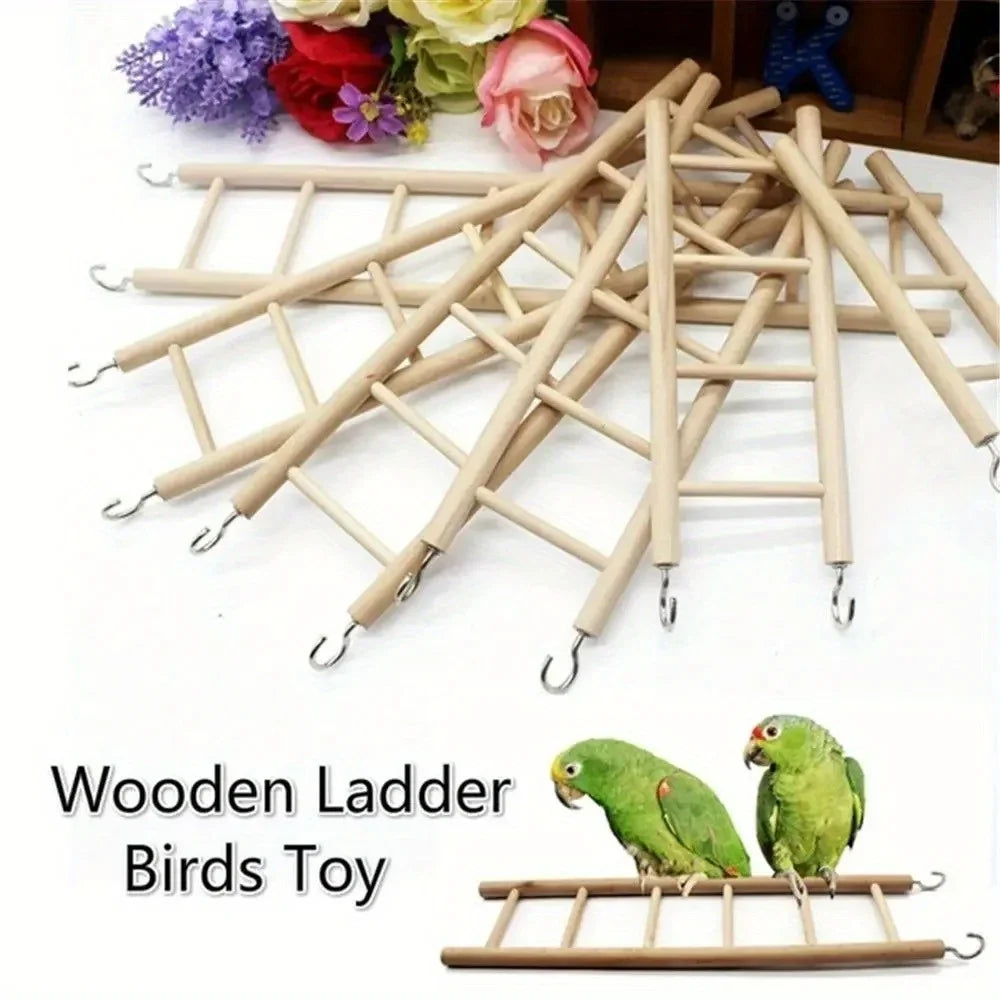 Solid Wood Climbing Ladder for Birds & Small Pets