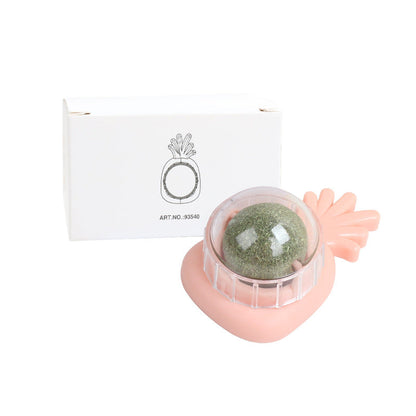 Catnip Wall Ball - Natural Edible Cat Mint Toy for Hairball Relief