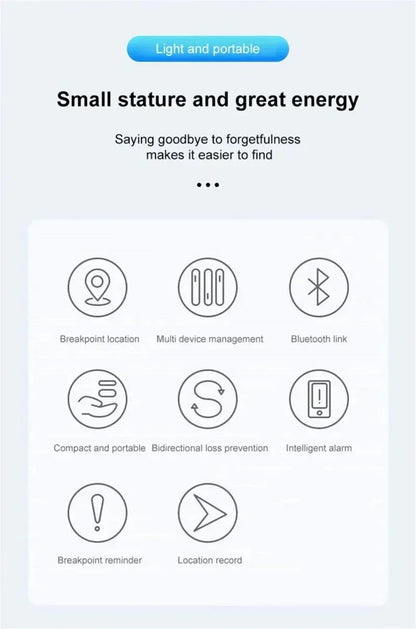 Ultra-Compact 30mm Bluetooth Tracker for Pets, Keys & Bags — Leather Sleeve Option