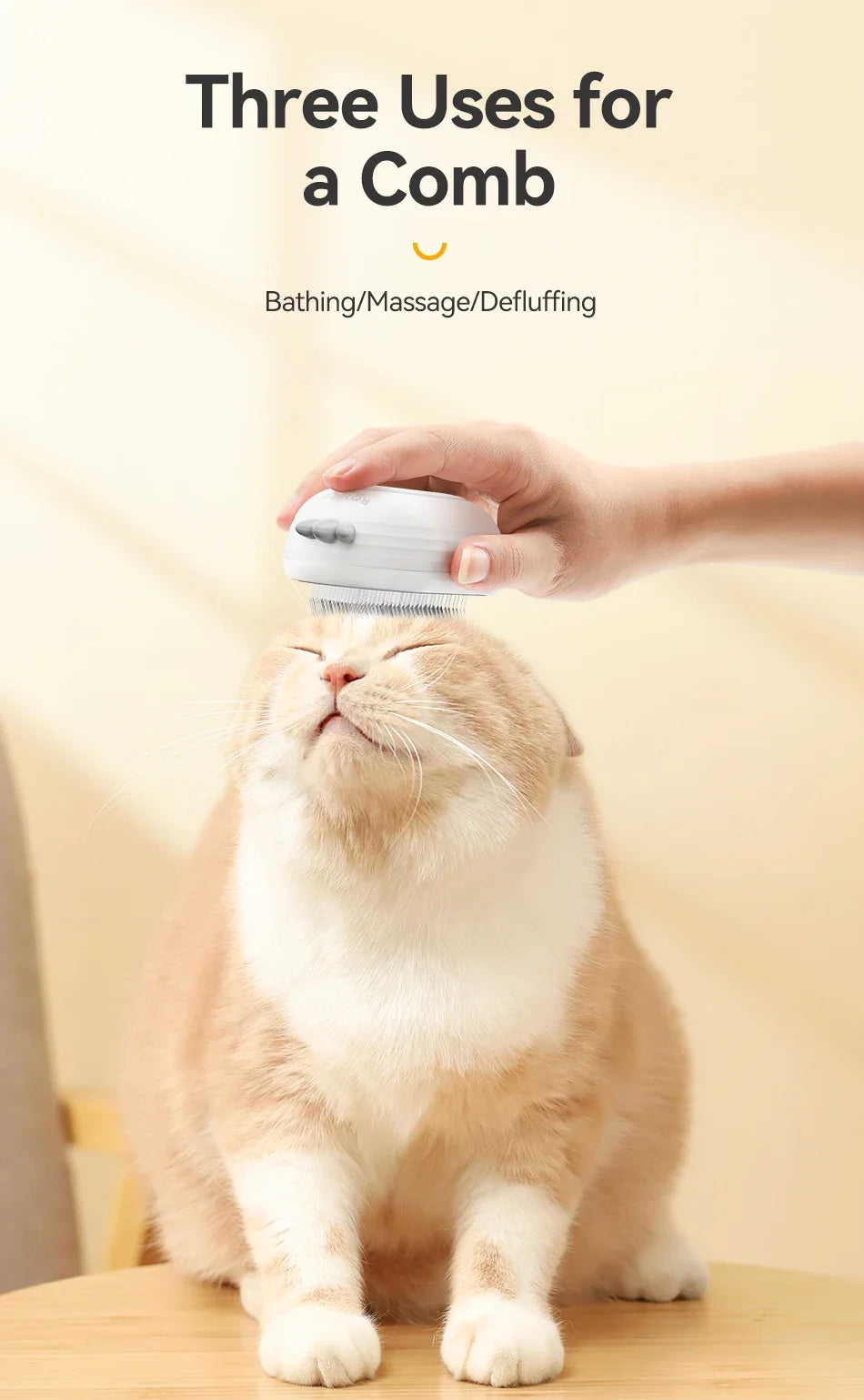 Electric Steam Pet Brush - Hair Removal Comb for Cats & Dogs
